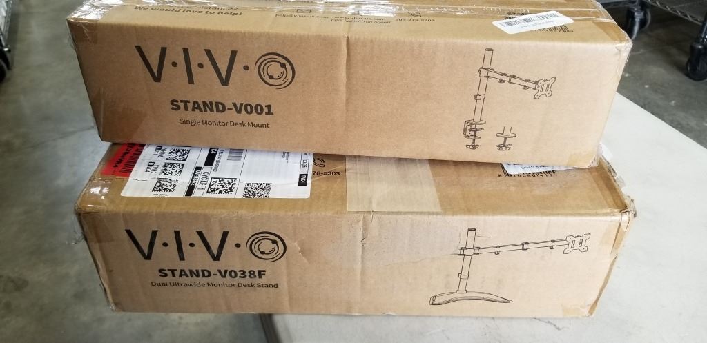 VIVO DUAL ULTRAWIDE MONITOR DESK STAND AND SINGLE MONITOR DESK MOUNT