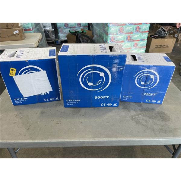 3 BOXES OF CAT 6/5E CABLE