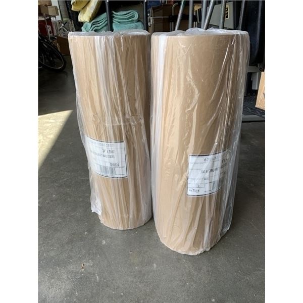 2 ROLLS OF KRAFT WAXED 2 SIDED PAPER ROLLS 24 INCH X 1640 FT RETAIL $238