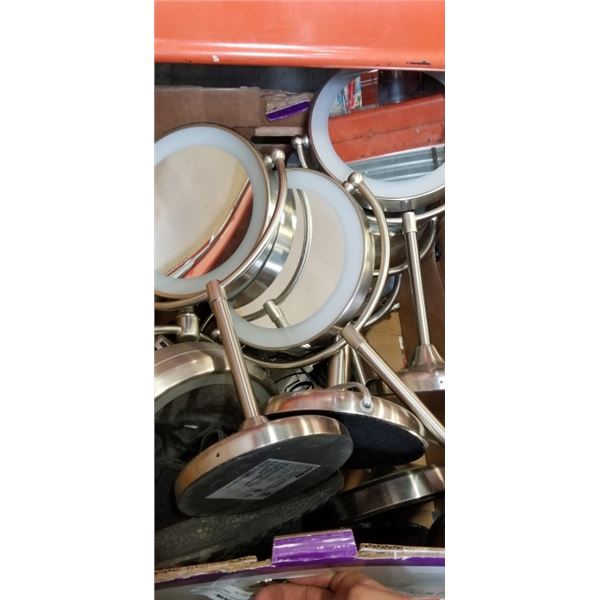 BOX OF MAKEUP MIRRORS, STORE RETURNS