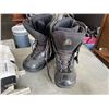 Image 2 : SIZE 8.5 WOMENS SNOWBOARD BOOTS AND BEAVER CANOE SIZE XXL SNOW PANTS, ICE SKATES