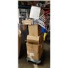 Image 1 : ASSORTED NEW ITEMS, BUNDLE OF FOLDING TABLE LEGS AND A BOX OF WIRE