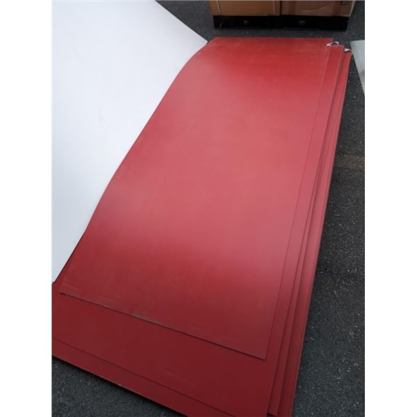EIGHT RED TEMPLAST SHEETS 38" X8 FT
