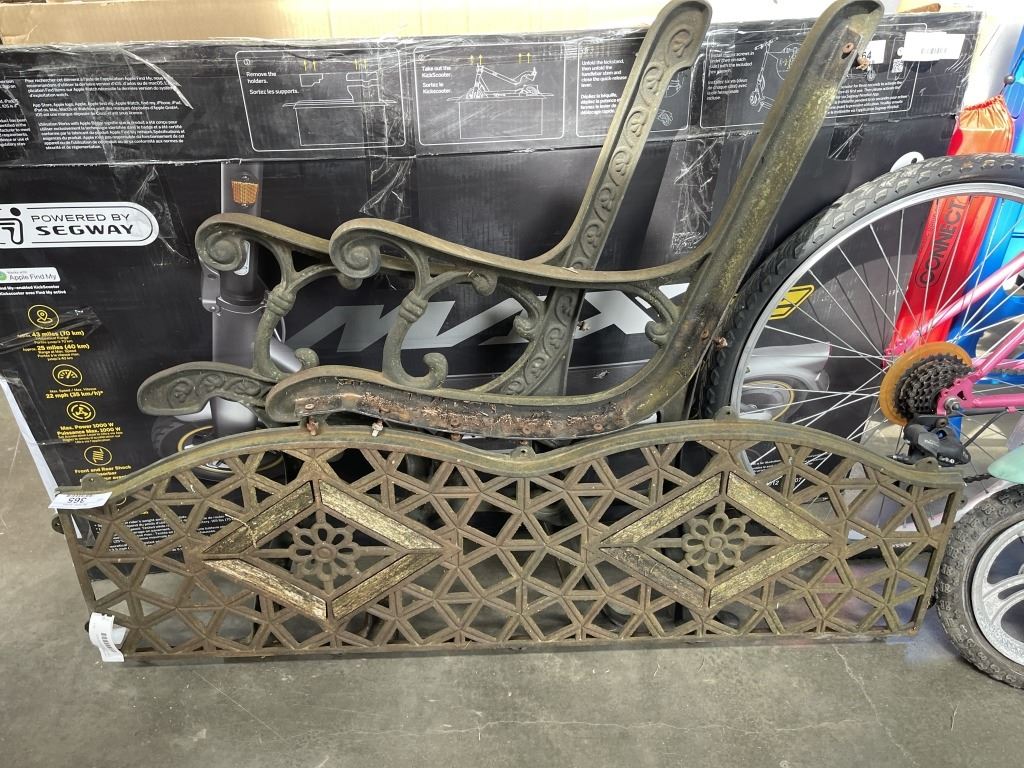 CAST IRON BENCH ENDS AND BACK