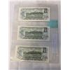Image 2 : 3 MINT CANADIAN 1973 $1 BILLS IN SEQUENCE
