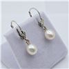 Image 2 : STERLING SILVER FRESHWATER PEARL 7-6.6MM DROP STYLE EARRING, W/A $656.00.