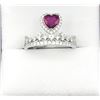 Image 2 : STERLING SILVER NATURAL ENHANCED RUBY (1CT) AND CZ (0.10CT) RING, SIZE 7.5, W/A $500.00. RUBY IS THE