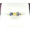 Image 2 : 14KT YELLOW GOLD NATURAL TANZANITE (0.40CT) WITH OPAL(0.20CT) RING, SIZE 7, W/A $1315.00. TANZANITE 