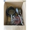 Image 2 : BOX OF ANALON POTS AND PANS WITH KITCHENAID POT AND LID