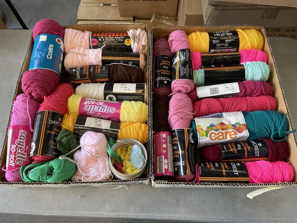 Yarn Collection Box TWO BOXES OF YARN