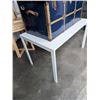 Image 2 : 2 METAL STEAMER TRUNKS AND WHITE TABLE