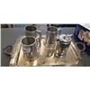 Image 2 : VINTAGE PLATED TRAY AND SET OF FOUR MUGS