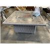 Image 1 : AS NEW 49 INCH X 49 INCH OUTDOOR PATIO NATURAL GAS FIRETABLE, WITH ROCKS, MANUAL ETC