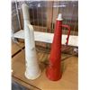 Image 2 : MODERN WALL SHELF AND 2 VINTGAGE BUGLE HORNS