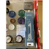 Image 2 : TRAY OF VARIOUS COLLECTIBLES BINOCULARS GALILEO THERMOMETER AND MORE