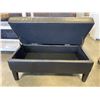 Image 2 : BLACK  LEATHER STORAGE BENCH