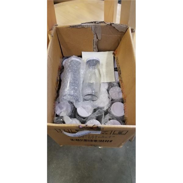 NEW MINI GLASS MILK BOTTLES x20 - RETAIL $80
