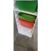Image 2 : WHITE IKEA CABINET WITH PLASTIC STORAGE BINS