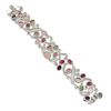 Image 7 : 18K Gold Oval Cabochon 49.55 ctw Multi Color Tourmaline Diamond Wide Bracelet