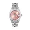Image 2 : Rolex Ladies Stainless Steel Salmon Roman 18K White Gold Fluted Bezel Datejust