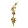 Image 5 : Vintage 18K Gold Ruby Emerald Sapphire & Turquoise Textured Branch Pin Brooch