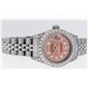 Image 2 : Rolex Ladies Quickset Sapphire Stainless Steel Salmon Diamond Lugs Datejust Wris