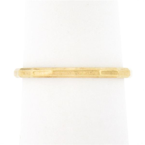 Vintage 14k Yellow Gold 1.6mm Polished Faceted Eternity Stack Wedding Band Ring