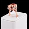 Image 2 : 12.17 ctw Morganite and 1.07 ctw Diamond 14K Rose Gold Ring