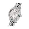 Image 3 : Rolex Ladies Stainless Steel Silver Index Diamond And Emerald Date Watch