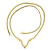 Image 5 : 14k Yellow Gold 0.55 ctw Pear Sapphire & Diamond 17" Chevron "V" Chain Necklace