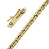 Image 6 : 14k Yellow Gold 0.55 ctw Pear Sapphire & Diamond 17" Chevron "V" Chain Necklace