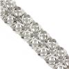 Image 5 : Italian 14K White Gold 7.5" Mesh Tube & Polished Unique Link Wide Strap Bracelet