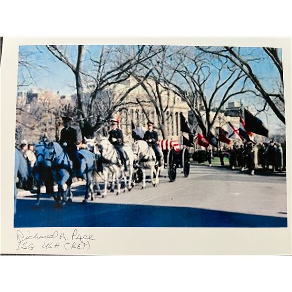 JFK Funeral Lead Honor Guard Rider Richard A. Pace signed photo