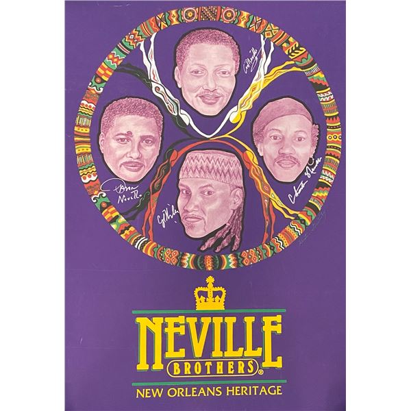 The Neville Brothers signed poster