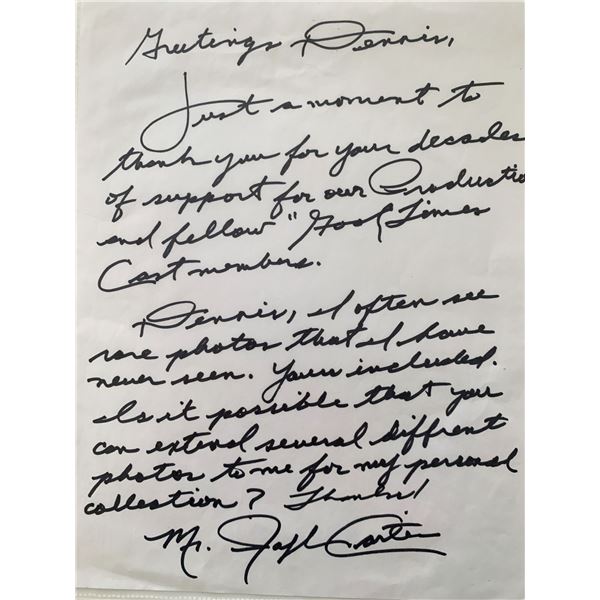 Good Times Ralph Carter Signed Letter