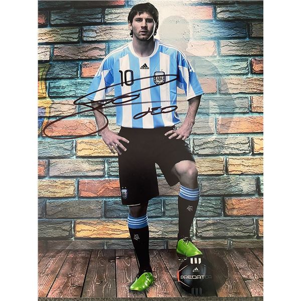 Lionel Messi signed photo