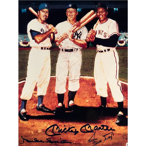 Mickey Mantle, Willie Mays and Duke Snider signed photo