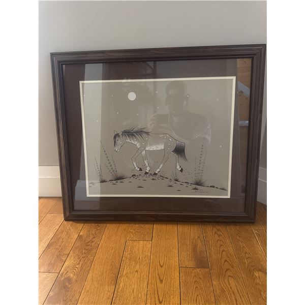 Native art drawing signed on bottom right corner