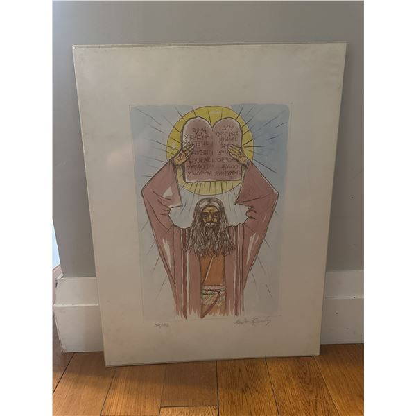 Moses 10 commandments drawing signed 34/100