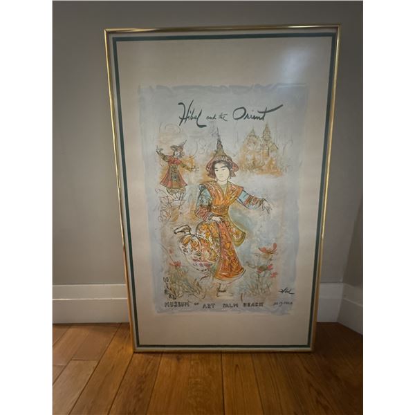 Vintage Frame Signed Edna Hibel Lithograph Hibel and the Orient