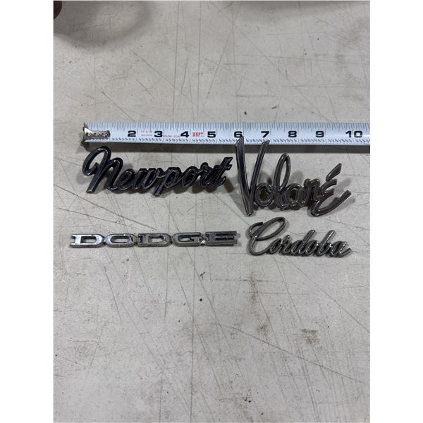 Newport, Volare, dodge, cordoba badges
