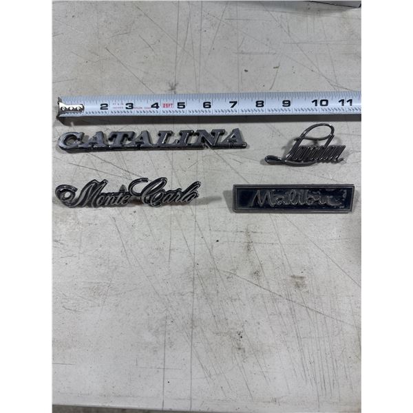 Monte Carlo, Catalina, Malibu and Landau badges