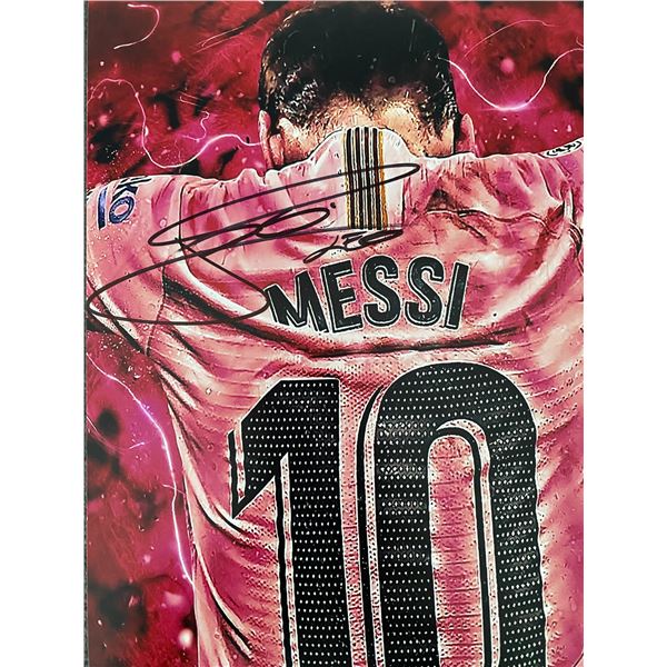 Lionel Messi signed photo