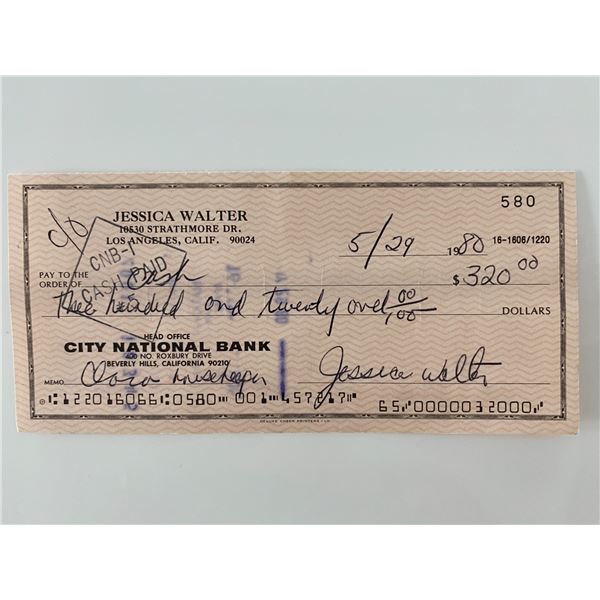 Jessica Walter signed check