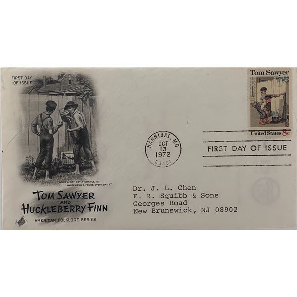 Tom Sawyer and Huckleberry Finn first day cover