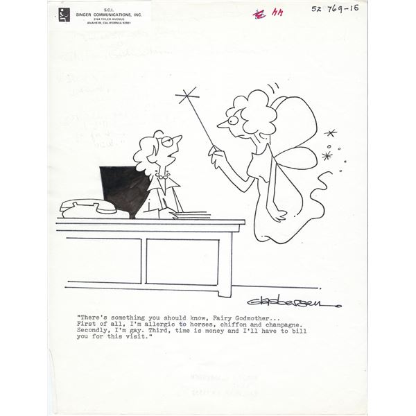 Randy Glasbergen signed original hand drawn sketch