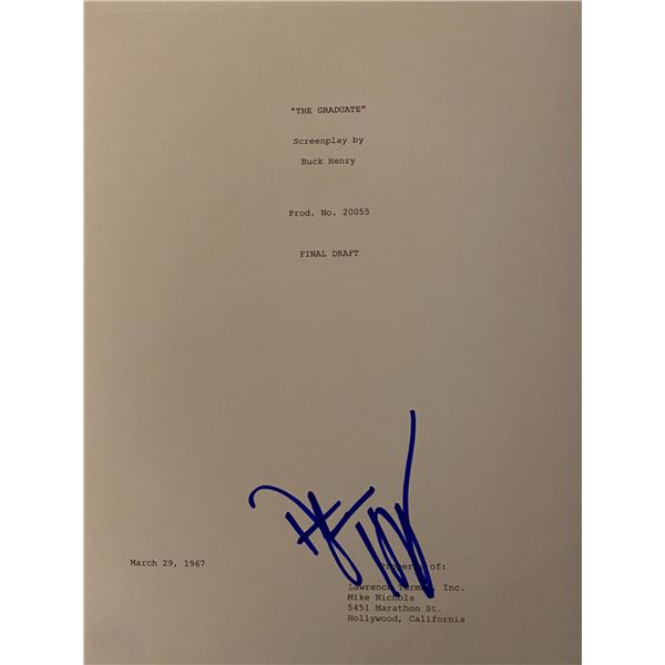 The Graduate Dustin Hoffman signed movie script