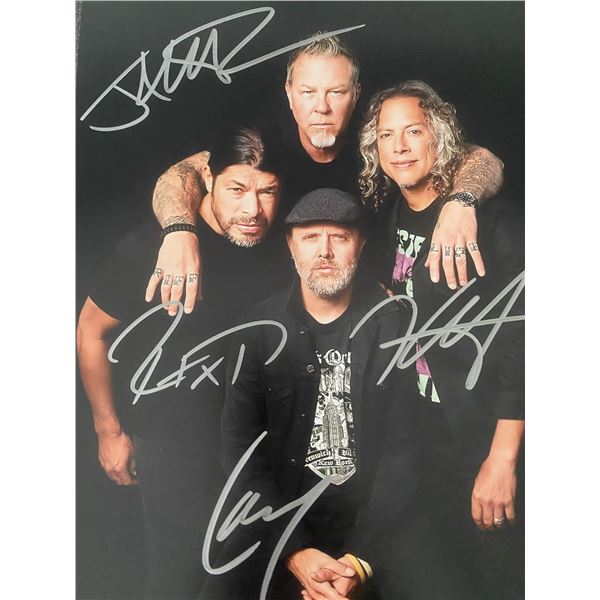 Metallica band signed photo