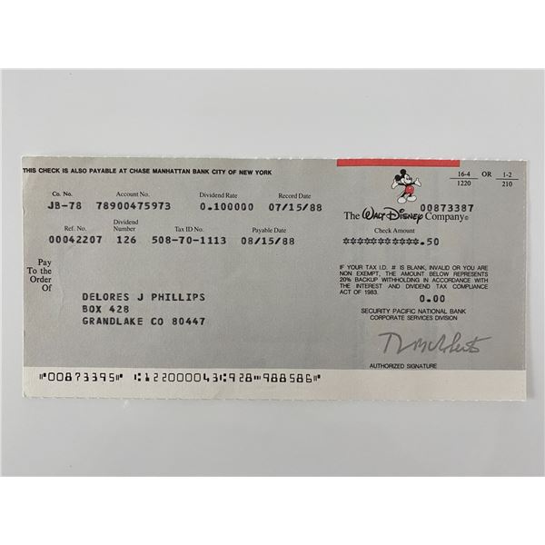 Delores Phillips signed check