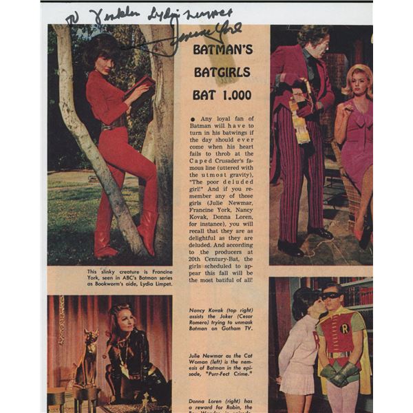 Francine York signed magazine page